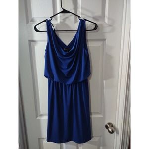Valerie Bertinelli Dress Size 4 Blue Sleeveless Elastic Waist